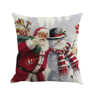 

Siaonvr Christmas Printing Dyeing Sofa Bed Home Decor Pillow Cover Cushion Cover