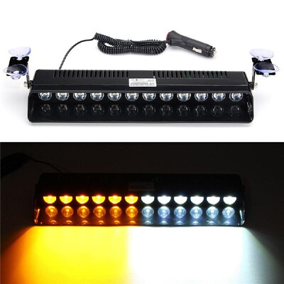 

12-light Car Emergency Strobe Light Bar Warning Flash Visor Deck Dash Lamp