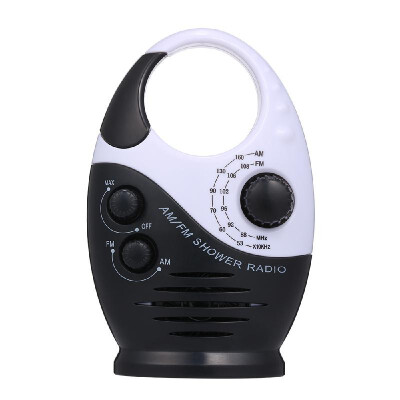 

AM FM Mini Shower Radio Bathroom Waterproof Radio Hanging Music Radio Built-in Speaker Not Including Battery