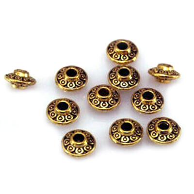 

6mm 50pcs Antique UFO Shape Metal Beads Loose Spacer Beads For Jewelry Making Necklace DIY Jewelry Findings