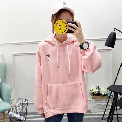 

New Fashion Women Hoodie Hoody Sweatshirts Drawstring Pockets Pullover Hooded Loose Tops BluePinkWhite