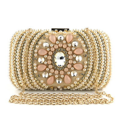 

Tailored Women Crystal Beaded Clutch Evening Chain Crossbody Bags Party HandBag