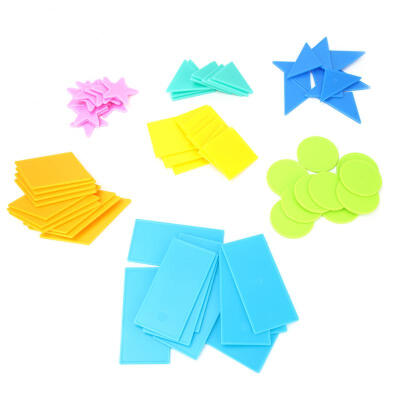 

Greensen 70Pcs Colorful Large Plastic Geometry Cards Educational Toy Mathematics Teaching AIDS