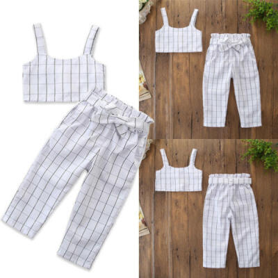 

Toddler Kids Baby Girls Casual Tops Summer Playsuit Clothes Outfits Sunsuit 2PCS