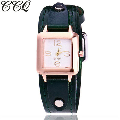 

CCQ Brand Leather Watch Men Women Wristwatch Quartz montre femme marque Times New Roman Clock Ladies Gift Hot Selling 533