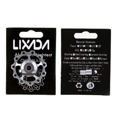 

Lixada MTB Mountain Bike Road Bicycle Rear Derailleur 7075 Aluminum Alloy 11T Guide Roller Idler Pulley Jockey Wheel Part Accessor