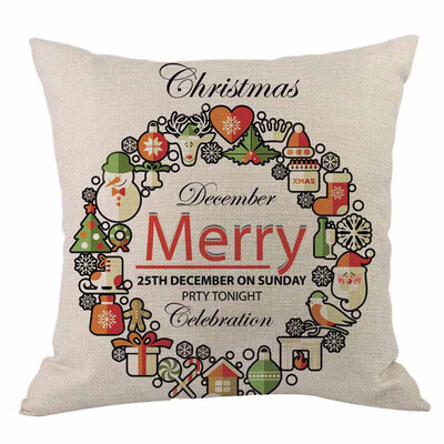 

Tailored Merry Christmas Throw Pillow Cases Cafe Sofa Cushion Cover Home Decor
