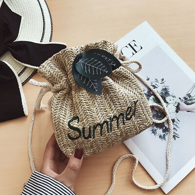 

Straw bucket bag small bag female 2019 summer new wave Korean version of the chain shoulder small fresh wild Messenger bag