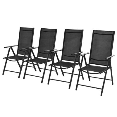 

Folding Garden Chairs 4 pcs Aluminium&Textilene Black