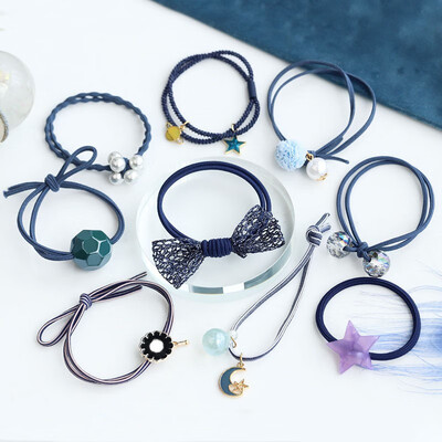 

Ins Star Hair Rope Set 9 Pieces 1 Set of Fashion Women Scrunchie Small Fresh Hair Band Rubber Band Elegant Lady Hair Accessories