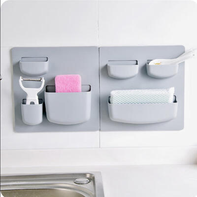 

Home Storage Wall Suction Cup Plastic Storage Rack Cosmetic Toiletries Sundries Storage Holder