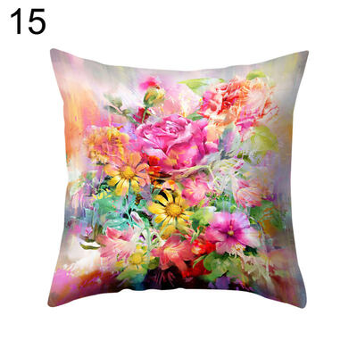 

Fresh Flower Throw Pillow Case Cushion Cover Sofa Bed Car Cafe Office Decoration