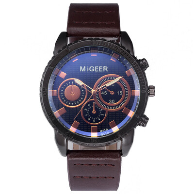 

〖Follure〗MIGEER High-End Fashion Mens Stainless Steel Watch Analog Alloy Quartz Watch