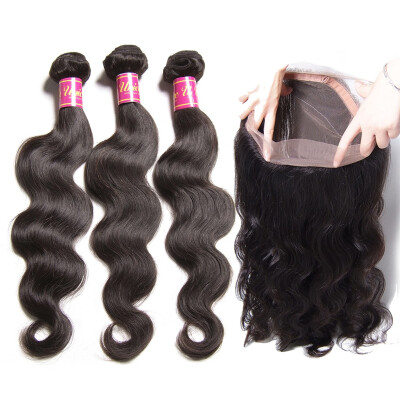 

UNice 8A Malaysian Body Wave Virgin Human Hair Bundles with 360 Lace Frontal Closure