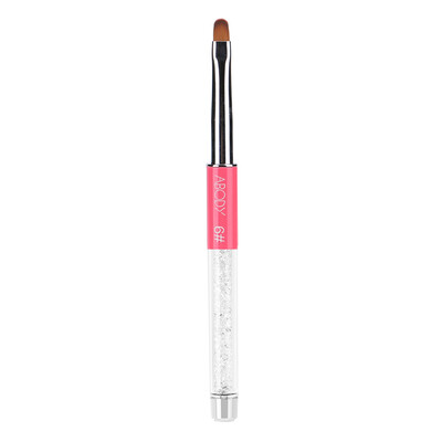 

Abody Nail Art UV Gel Brush 2 Round Nylon Brush Head Nail Art Pen Rhinestone Luxury Acrylic Handle DIY Nail Tools 3 Sizes Optiona