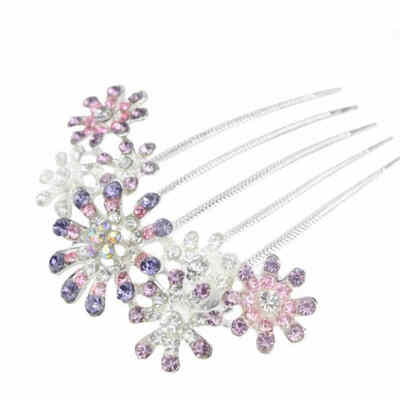 

Pearl Flowers Wedding Crystal Rhinestone Five - toothed Hair Comb Clip Comb for Hair Wedding Hair Ornaments