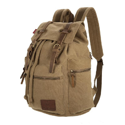 

TOMSHOO Multifunction Canvas Backpack Vintage Shoulder Bag Travel Bag Outdoor Leisure Rucksack Mens Laptop Backpack