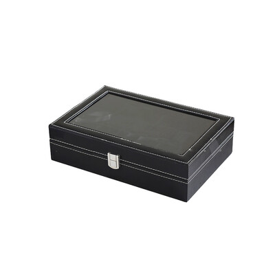 

12 Girds Watch Case Wristwatch Storage Box Rings Bracelet Display Holder Jewelry Organizer