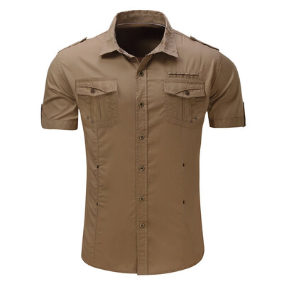 

Pocket Decoration Short Sleeves Cargo Shirt