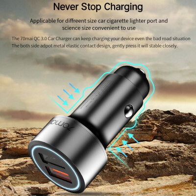 

70mai QC 30 Fast charge Dual USB Car Charger 70 mai Metal Case 2USB Vehicle car charger Android iOS for Phones