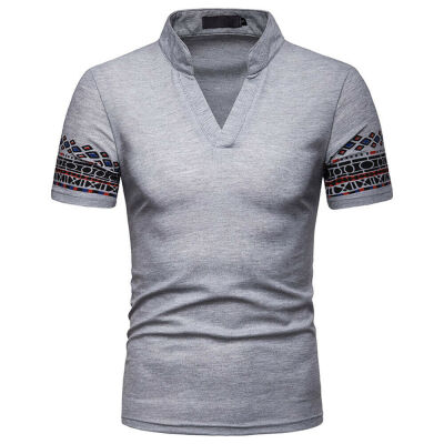 

Fashion Men Slim Fit Shirts Short Sleeve Casual V Neck T-shirt Tees Tops