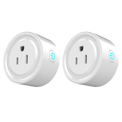 

2pcs 10A 1200W Round Shape WiFi Mini APP Remote Control Timing Smart Socket