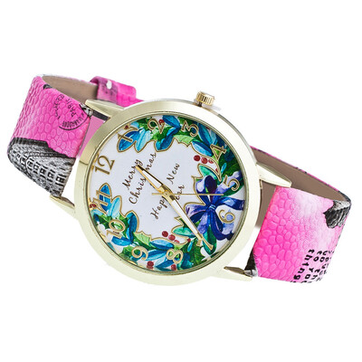 

Ladies Girls Female Clock Christmas Quartz-watch Top Brand Santa Claus Cartoon Watch Women Montre Femme Relogio Feminino &Ff