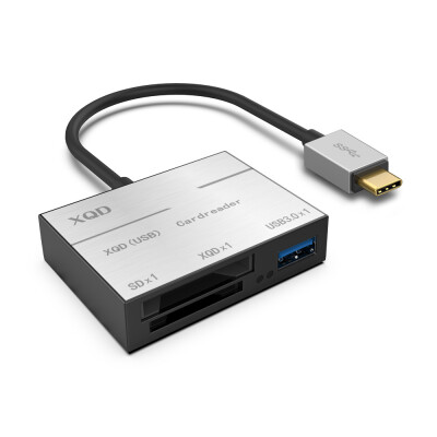 

Type-c to XQDSD Card High Speed Card Reader USB30HUB Compatible with USB3020 Silvery