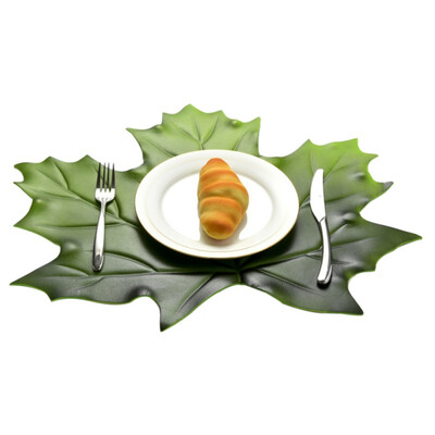 

Placemat for Kitchen Dining Table Christmas Simulation Plant Palm Leaf Table Mat Decorative Table Pad Coasters Home Decor