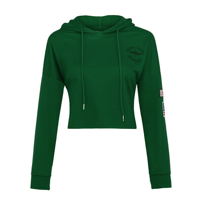 

Starmoon Loves Casual Autumn Winter Fashion Long Sleeve Crop Top Letter Print Hooded