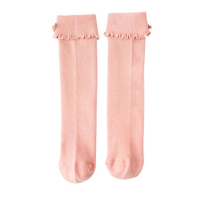 

Kids Girl Knee High Socks Cute Star Soft Cotton Toddlers Solid Color Socks