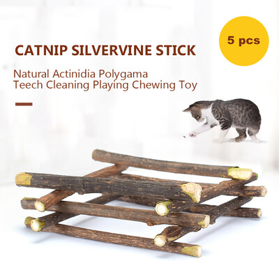 

20PCS Cat Catnip Toy Silvervine Stick Natural Actinidia Polygama Teeth Cleaning Playing Chew Claw Toy Pet Supplies