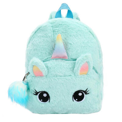 

Cute Horse Backpacks Kids Plush Knapsack Winter Pompom Pendant School Bags
