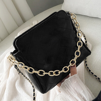 

Lingge chain bag women 2019 spring&summer new Joker bucket bag student girls small satchel shoulder bag