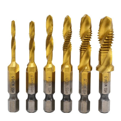 

Hex Shank Metric Thread -3M-4M5M6M-8M-10 Titanium-Coated HSS Drill&Tap Bits HSS4241 Hardness is Suitable for WoodPlasti