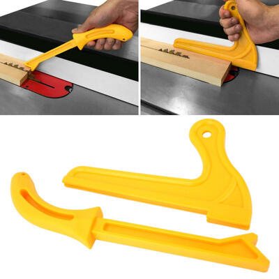 

Greensen 2pcs Yellow Plastic 2-in-1 Wood Saw Push Stick Practical Safety Push Block Woodworking Tool