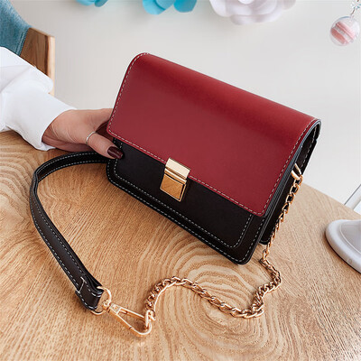

Qiao Bani 2019 new Korean fashion Dongdaemun door lock lock color small square bag wild shoulder diagonal female bag