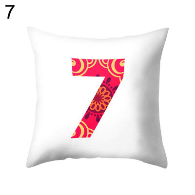 

Simple Number Figure Pillow Case Cushion Cover Sofa Bed Car Cafe Office Decor