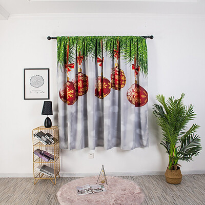 

Siaonvr Christmas Curtain Tulle Window Treatment Voile Drape Valance 1 Panel Fabric