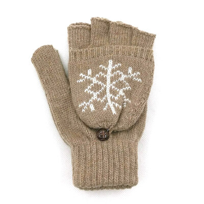 

Winter Braided Knitted Half Finger Flip Fingerless Convertible Mittens Gloves