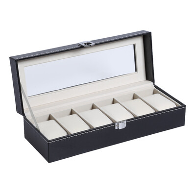 

High - end watch case PU watch display box gift box transparent cover watch