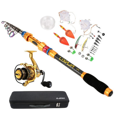 

Lixada Portable Lure Rod Set Spinning Rod&Fishing Reel Combos Full Kit Telescopic Fishing Rod Pole with Reel Line Lures Hooks