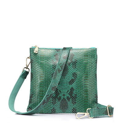 

REALER brand fashion women messenger bags female genuine leather handbag high quality serpentine print shouder crossbody bags