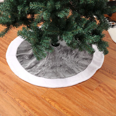 

〖Follure〗Christmas Embroidery Tree Skirt Short Plush Christmas Tree Decoration Mat