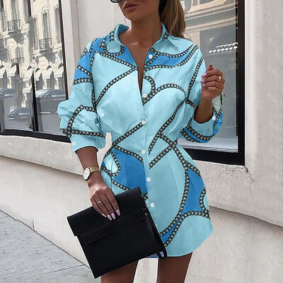 

Tailored Womens Dresses Autumn And Winter Long Sleeve Leisure Printed Dresses