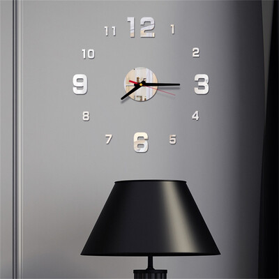 

Siaonvr 3D DIY Roman Numbers Acrylic Mirror Wall Sticker Clock Home Decor Mural Decals