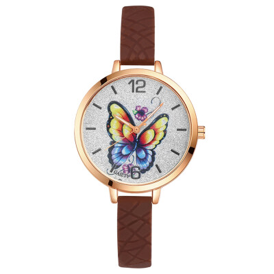 

Watch Butterfly Dial Quartz Watch GAIETY Brand Fashion Watch Silicone Strap