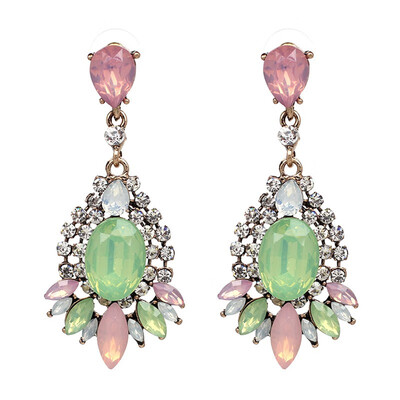 

2 Colors Exquisite Cute Full Crystal Dangle Drop Earrings Luxury Clear Fashion Brincos Statement JURAN Jewelry
