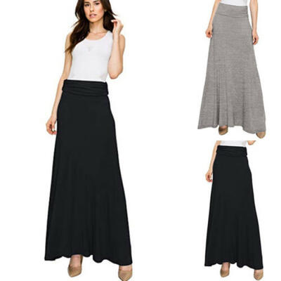 

Womens Long Jersey Bodycon Maxi Dress Skirt Gypsy Skirt Ladies Size -XL