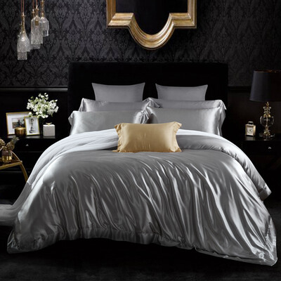 

Boowishy sheet set 100 pure silk bedding Flat Sheet Duvet cover 2pcs Pillowcase